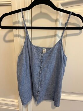 bp Light Blue Chambray Button-Front Camisole